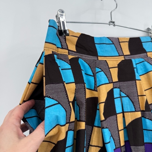 Francis + Benedict Moubarak Art Deco Art to Wear Midi Pleated A-Line Skirt S - Picture 9 of 10